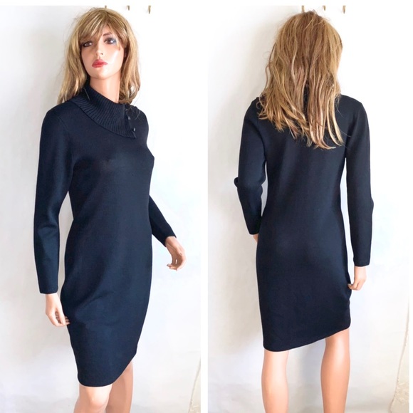 St. John Black Sweater Dress PERFECT! - Picture 2 of 8